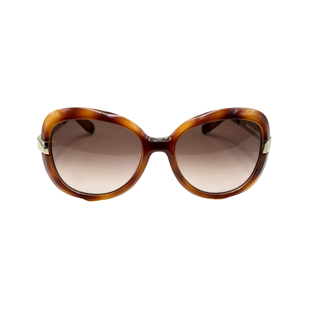 Chloe Designer Oval Sunglasses Tortoise Shell Gradient Amber Lens CE 706S